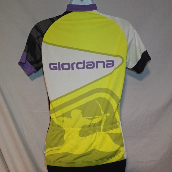 Giordana Women’s Short Sleeve Cycling Jersey - Lime/White/Purple - Picture 2 of 9